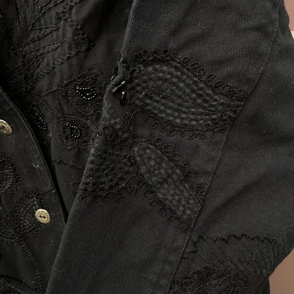 Laura Ashley Black Jean Jacket - Picture 6 of 12